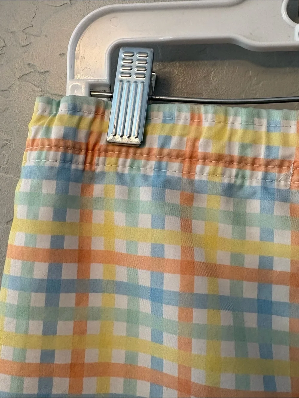 Ruggedbutts summertime gingham pastel swim trunks size 4t